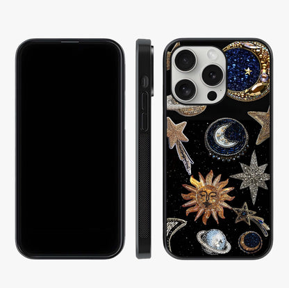 Celestial Gem Constellations Glass Case displayed upright for full design visibility and premium finish.