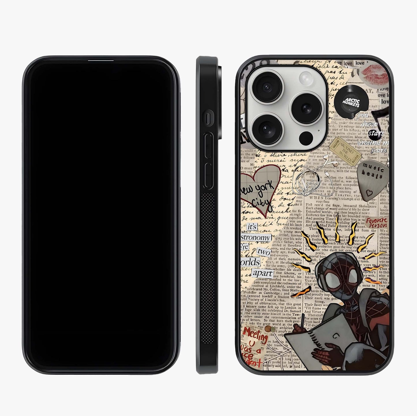 City Dream Sketch Glass Case displayed upright for full design visibility and premium finish.