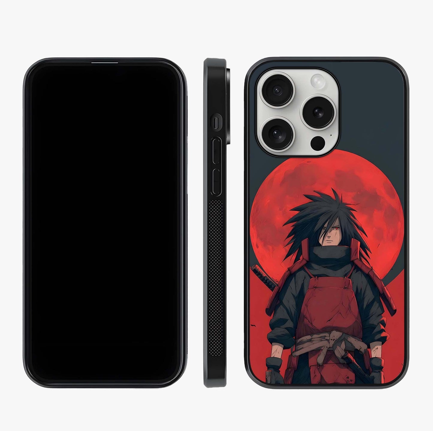 Crimson Moon Warlord Glass Case displayed upright for full design visibility and premium finish.