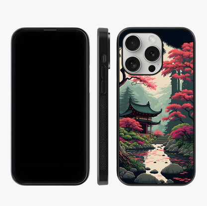 Crimson Temple View Glass Case displayed upright for full design visibility and premium finish.