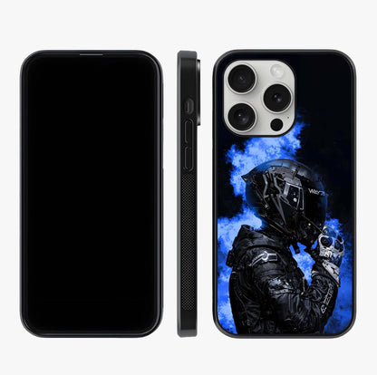 Cyber Sentinel Protocol Glass Case displayed upright for full design visibility and premium finish.