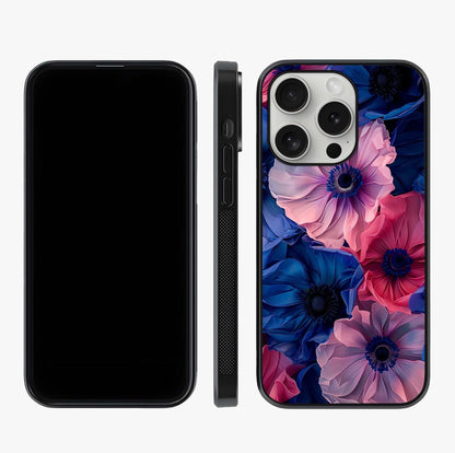 Flower Paper Art Pattern Glass Case displayed upright for full design visibility and premium finish.