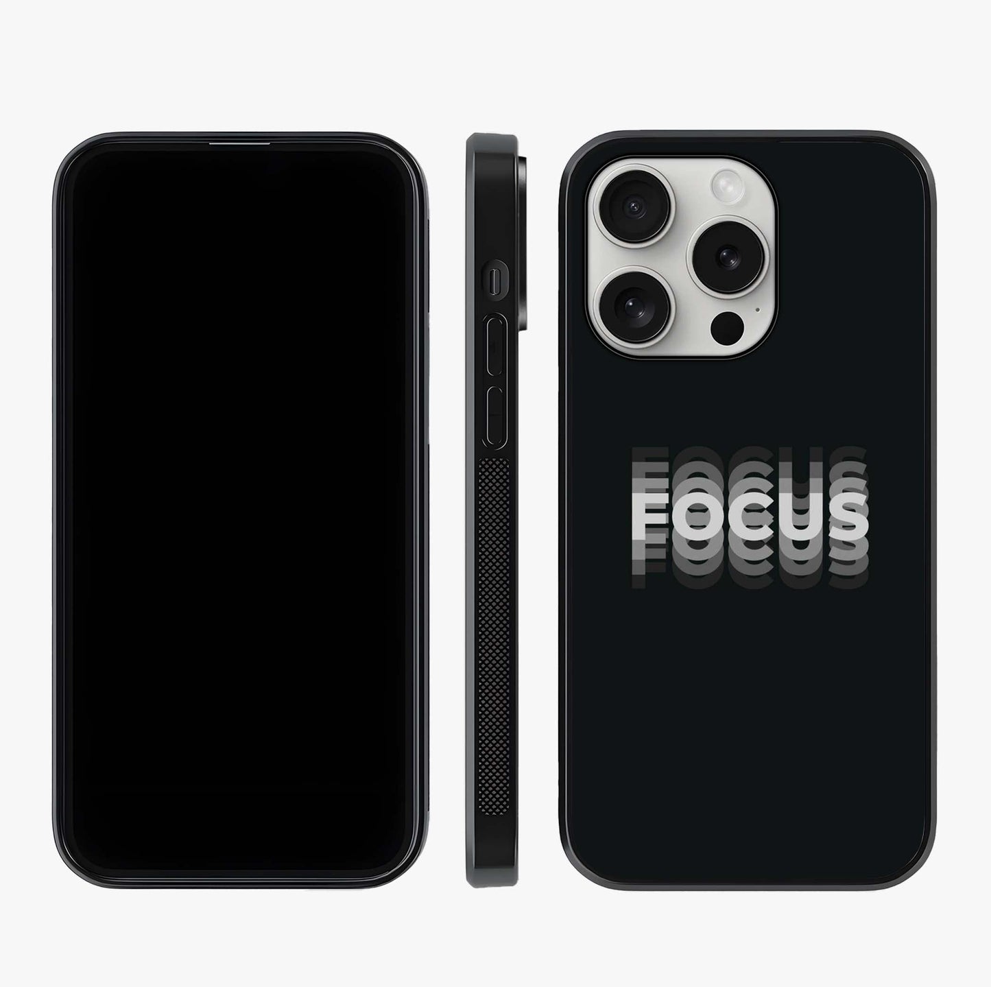 Focus Mode On Glass Case displayed upright for full design visibility and premium finish.