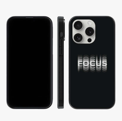 Focus Mode On Glass Case displayed upright for full design visibility and premium finish.