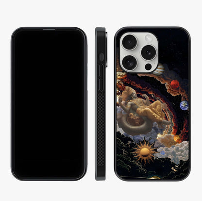 Galactic Divine God Glass Case displayed upright for full design visibility and premium finish.