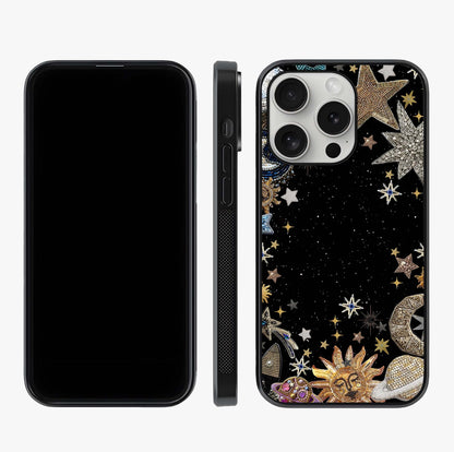 Galactic Jewel Stars Glass Case displayed upright for full design visibility and premium finish.