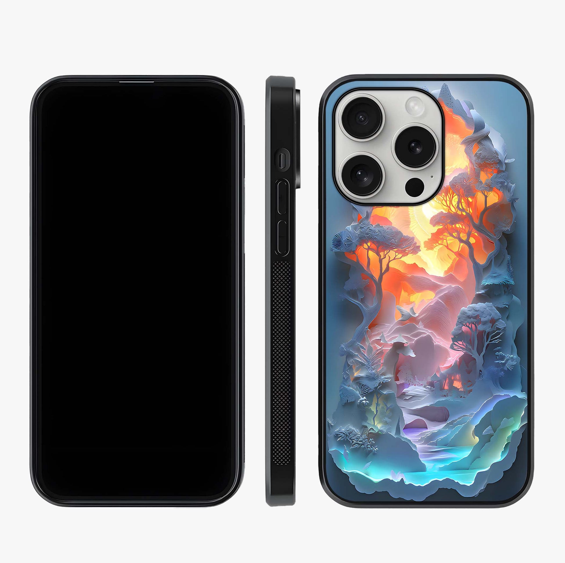 Glow Forest Portal Glass Case displayed upright for full design visibility and premium finish.