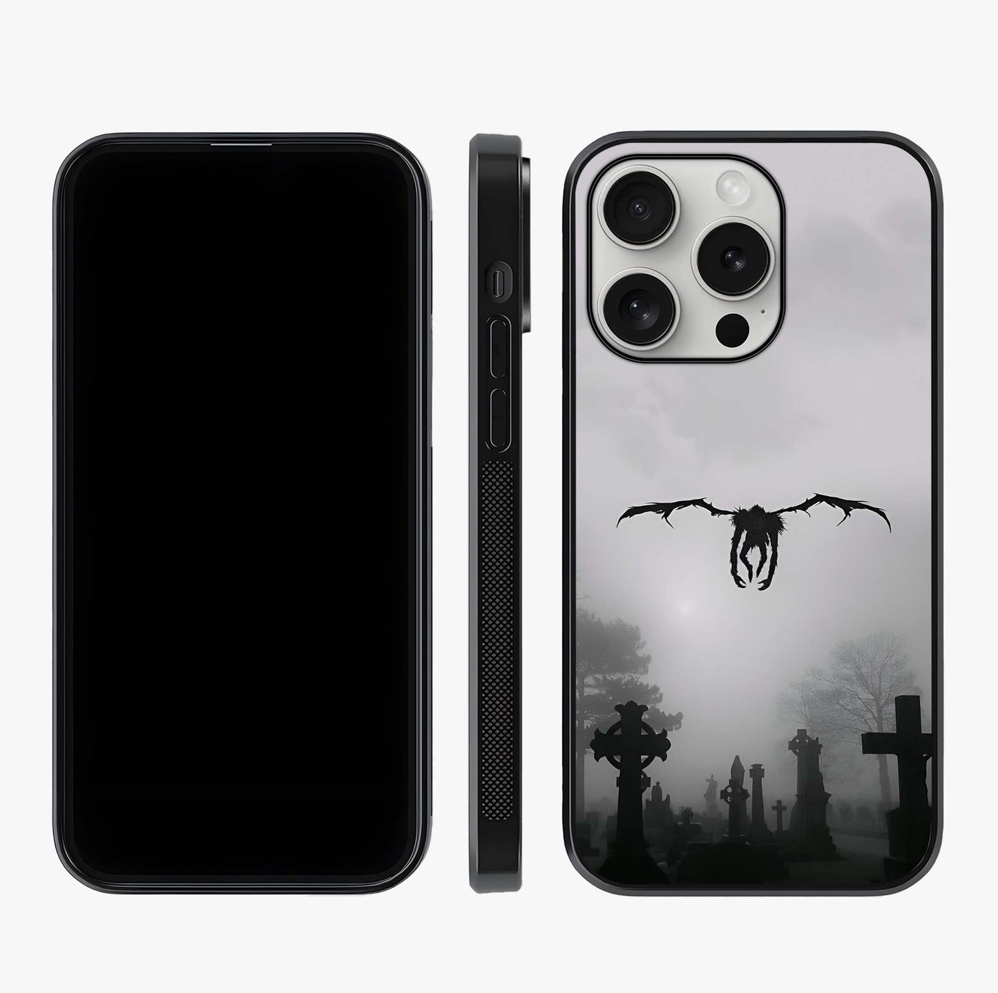 Graveyard Shadow Descent Glass Case displayed upright for full design visibility and premium finish.