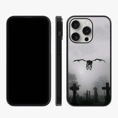 Graveyard Shadow Descent Glass Case displayed upright for full design visibility and premium finish.