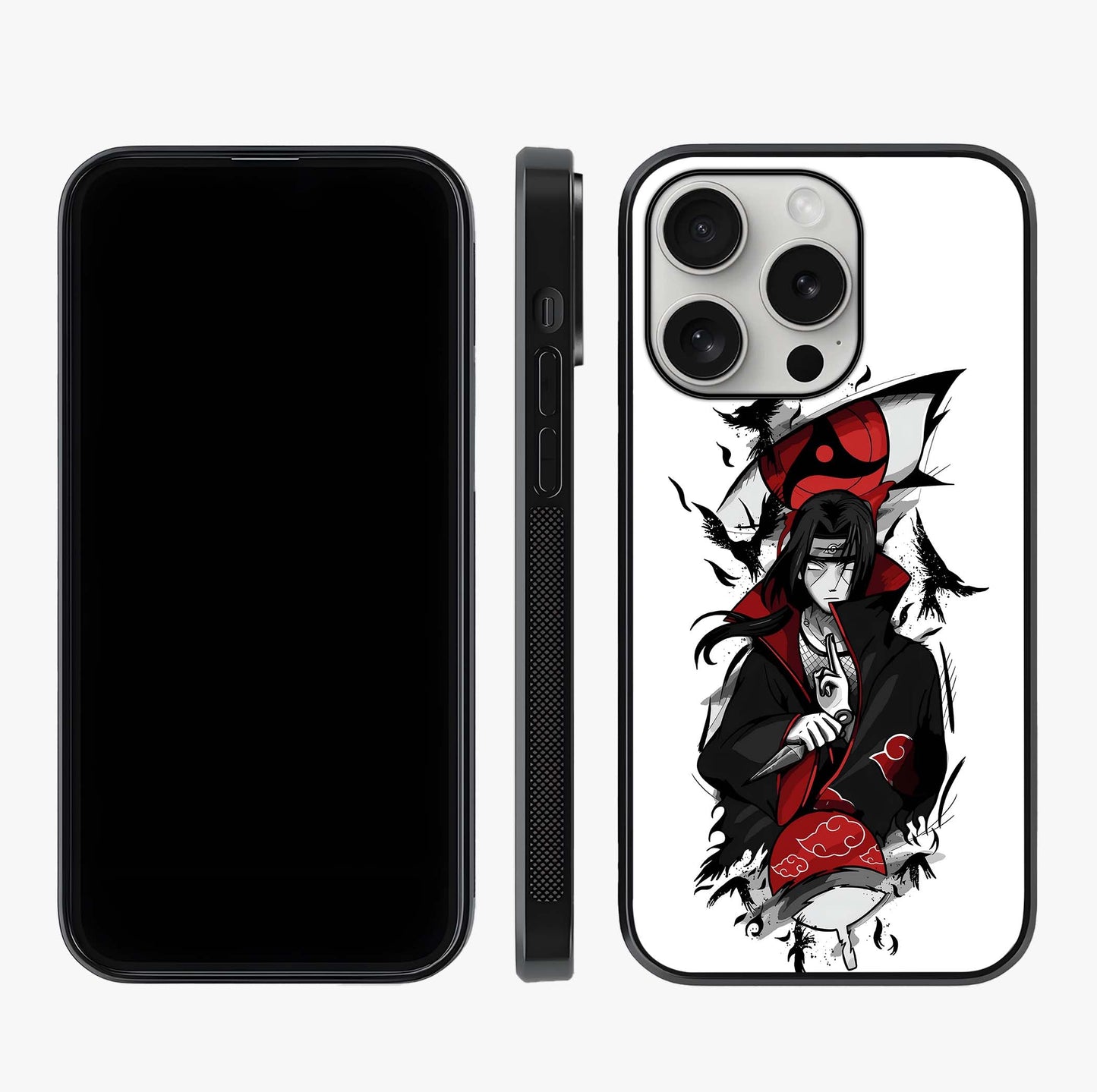 Itachi Sharingan Glass Case displayed upright for full design visibility and premium finish.
