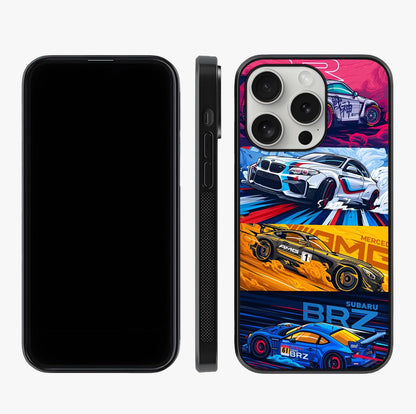 Jdm Sports Car Glass Case displayed upright for full design visibility and premium finish.
