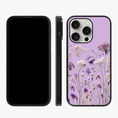 Lavender Blossom Dream Glass Case displayed upright for full design visibility and premium finish.