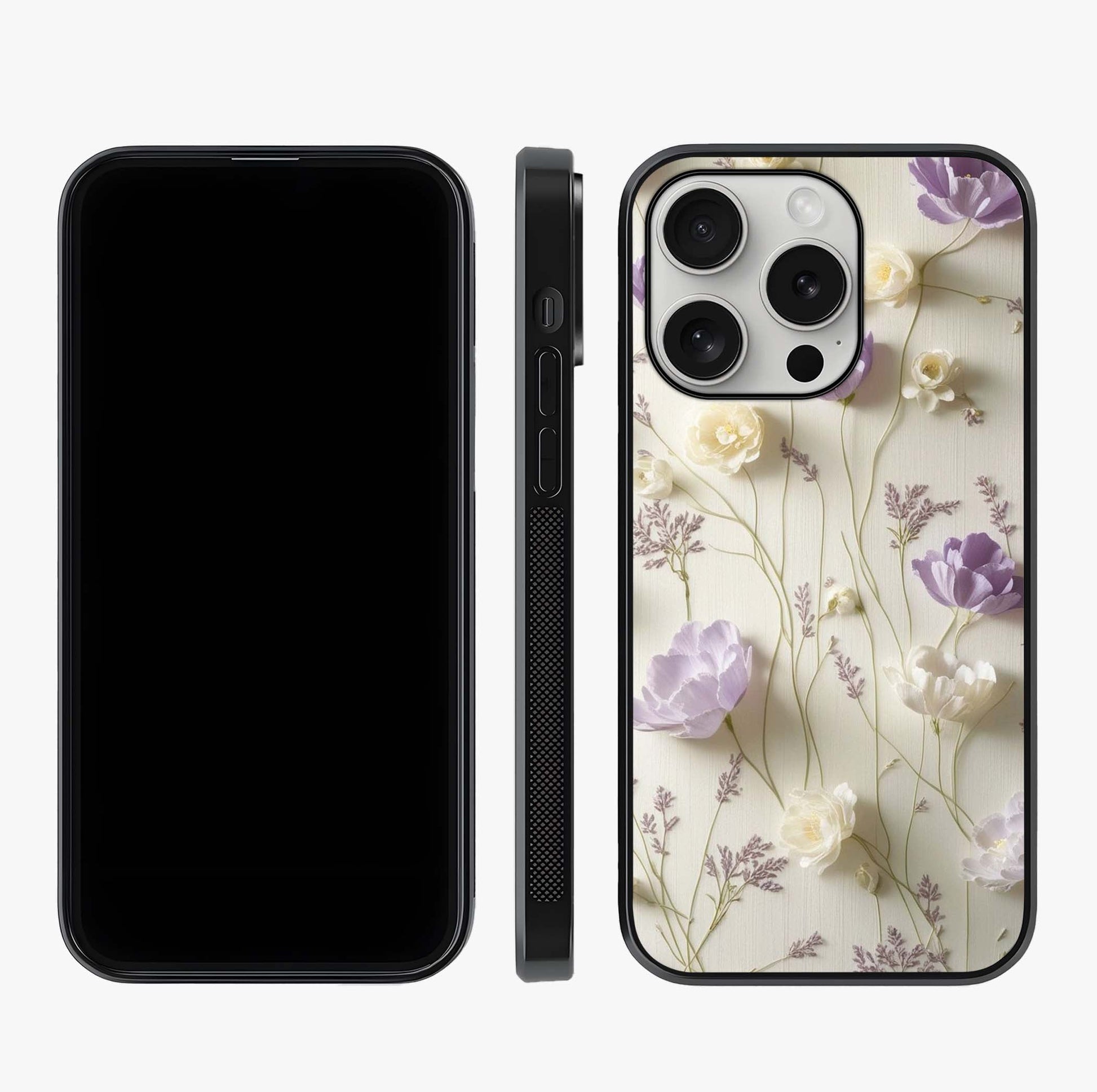 Lilac Breeze Harmony Glass Case displayed upright for full design visibility and premium finish.
