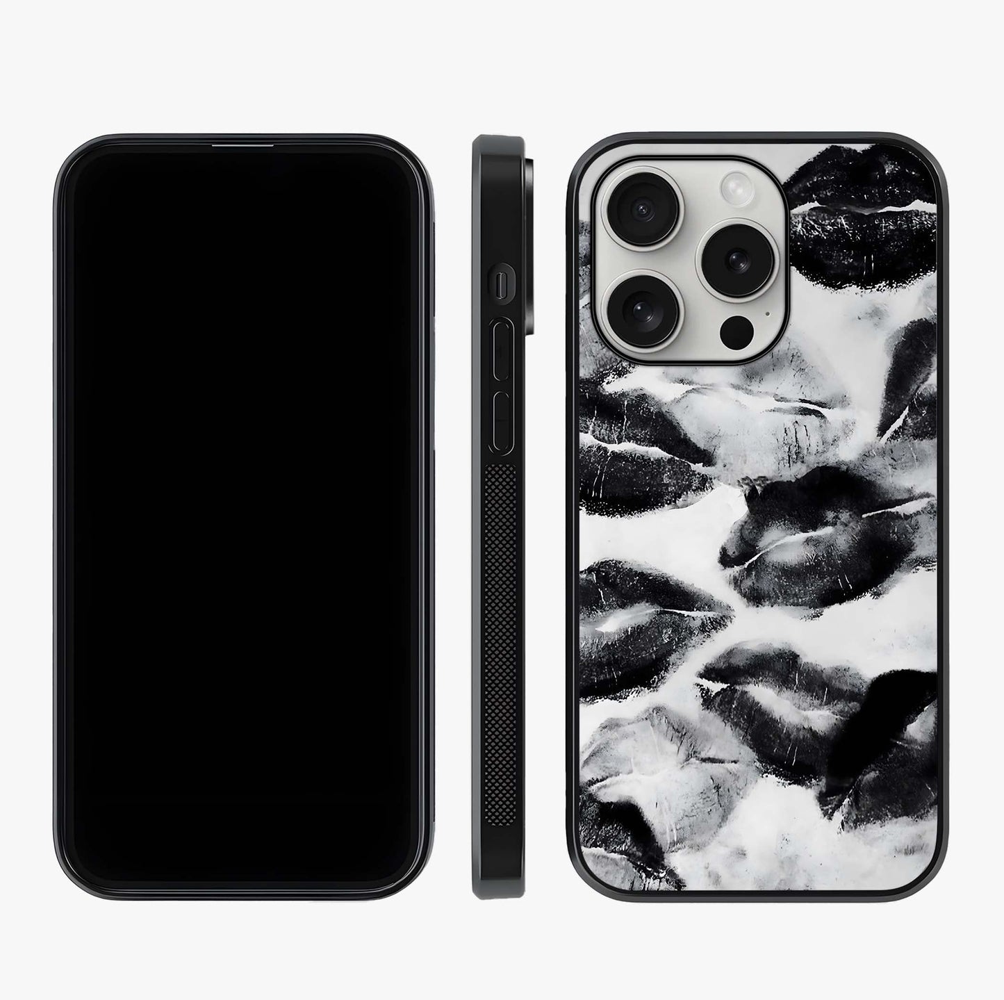 Midnight Kiss Marks Glass Case displayed upright for full design visibility and premium finish.