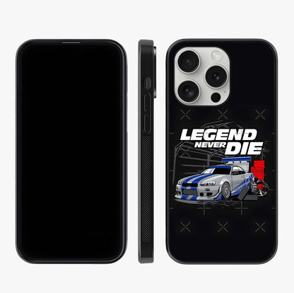 Midnight Racing Legacy Glass Case displayed upright for full design visibility and premium finish.
