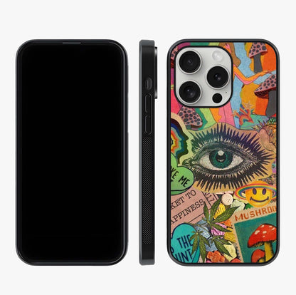 Mystic Eye Wonderland Glass Case displayed upright for full design visibility and premium finish.