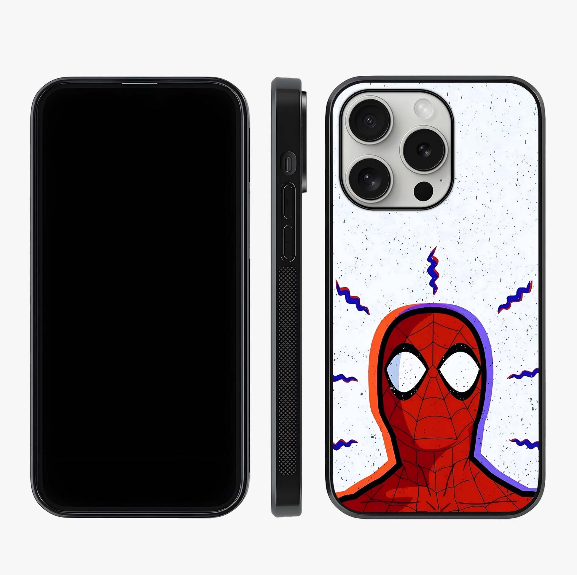 Omg Spiderman Glass Case displayed upright for full design visibility and premium finish.