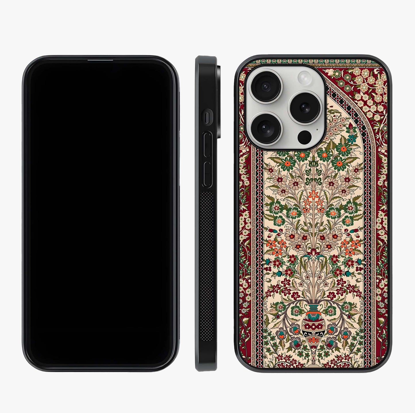 Persian Inspired Glass Case displayed upright for full design visibility and premium finish.