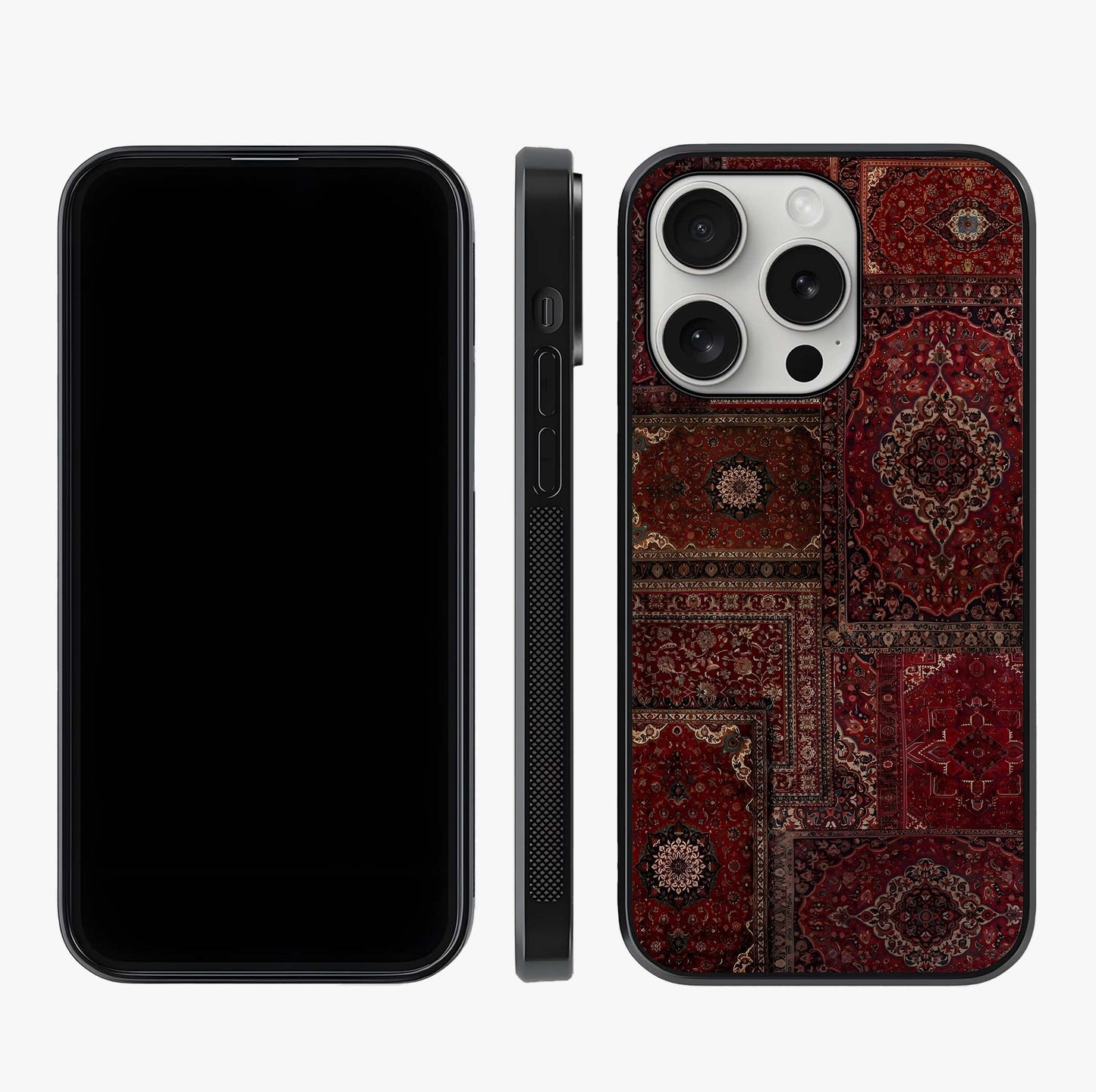 Persian Velvet Tale Glass Case displayed upright for full design visibility and premium finish.