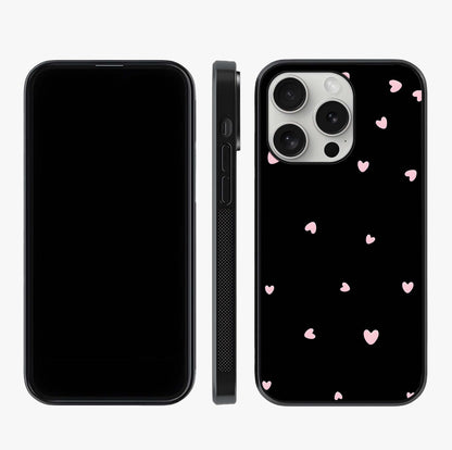 Pink Love Drops Glass Case displayed upright for full design visibility and premium finish.