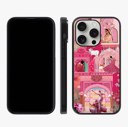 Pink Palace Muse Glass Case displayed upright for full design visibility and premium finish.