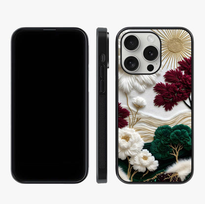 Radiant Bloom Elegance Glass Case displayed upright for full design visibility and premium finish.