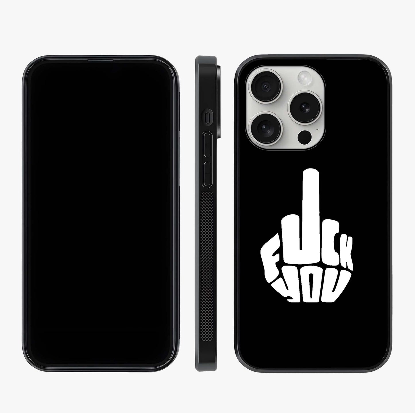 Rebel Mode On Glass Case displayed upright for full design visibility and premium finish.