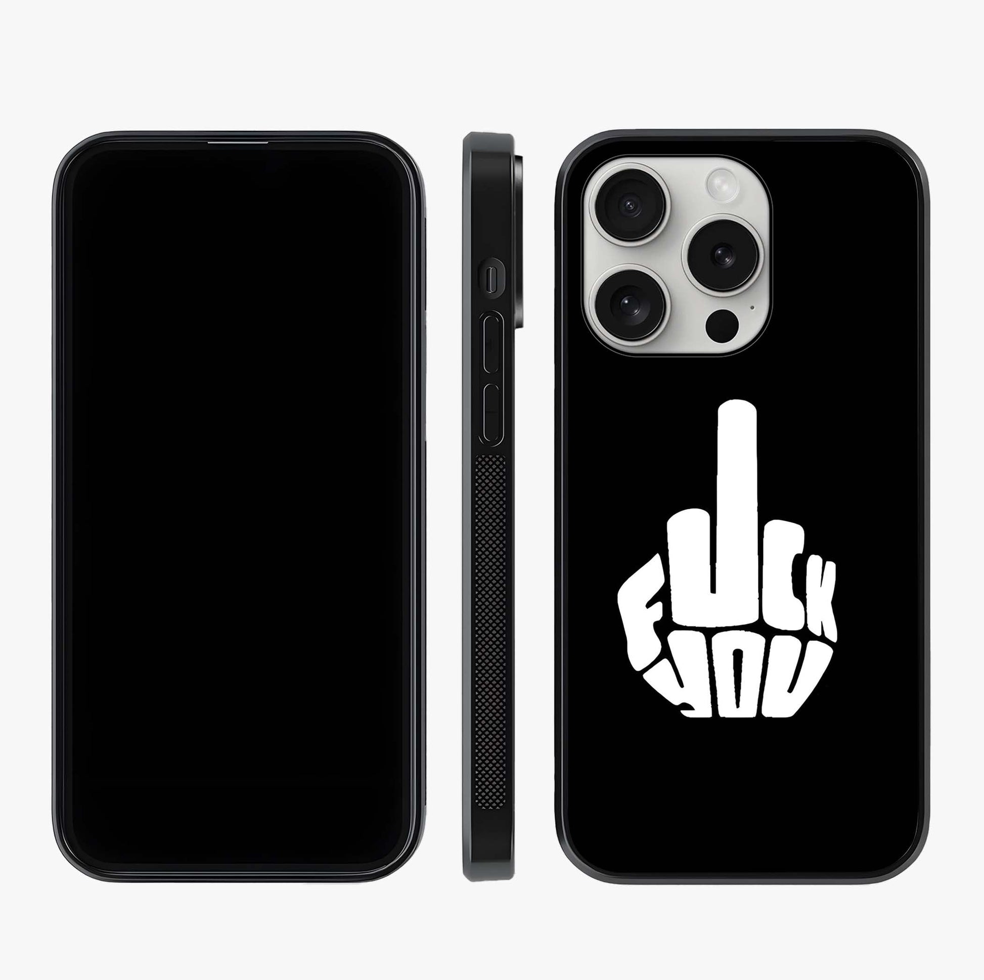 Rebel Mode On Glass Case displayed upright for full design visibility and premium finish.