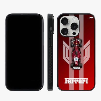Red Ferrari F1 Vertical Glass Case displayed upright for full design visibility and premium finish.