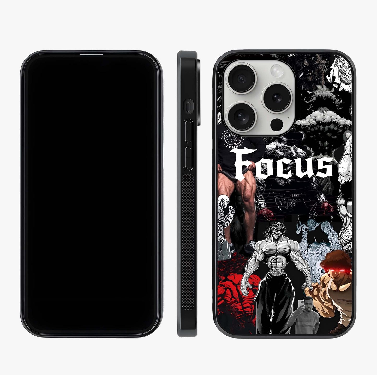Relentless Power Focus Glass Case displayed upright for full design visibility and premium finish.