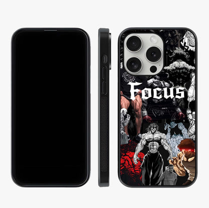 Relentless Power Focus Glass Case displayed upright for full design visibility and premium finish.