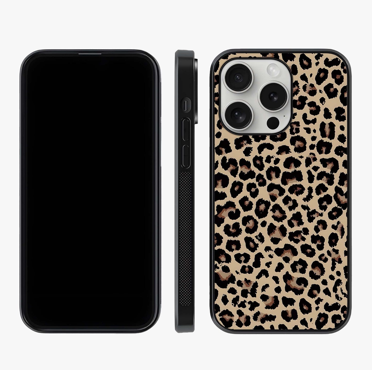 Savage Chic Pattern Glass Case displayed upright for full design visibility and premium finish.