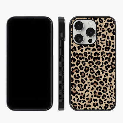Savage Chic Pattern Glass Case displayed upright for full design visibility and premium finish.