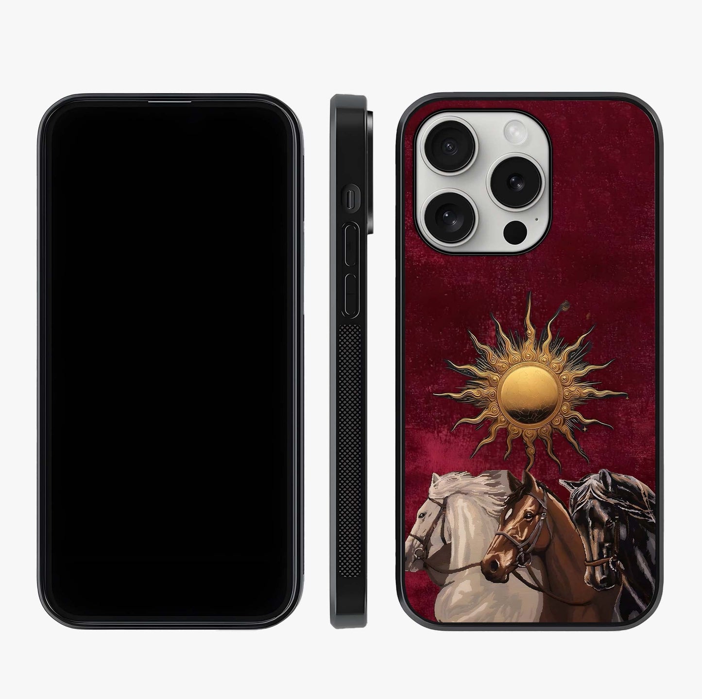 Solar Riders Glass Case displayed upright for full design visibility and premium finish.