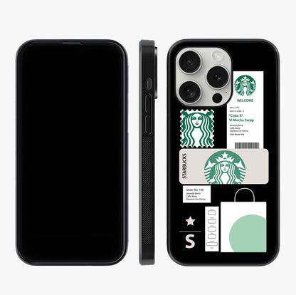 Starbucks Mocha Glass Case displayed upright for full design visibility and premium finish.
