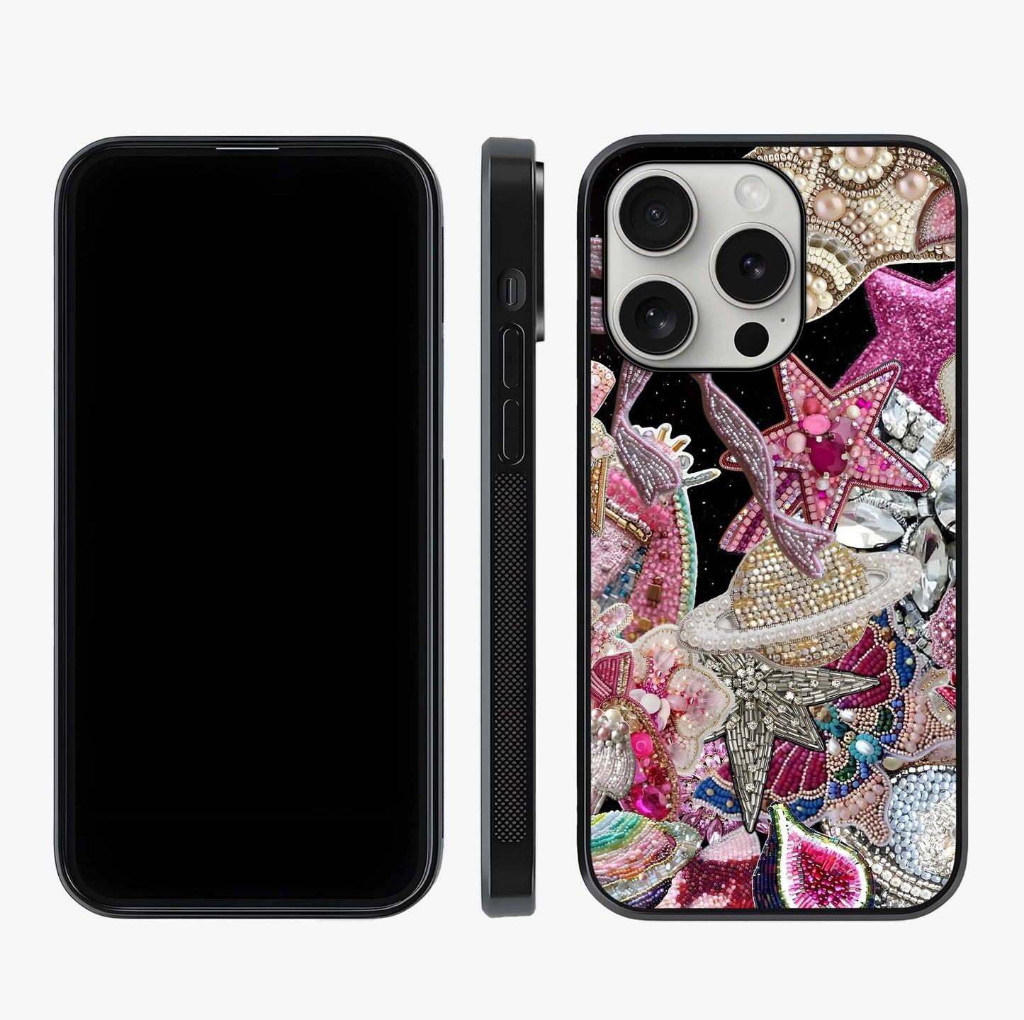 Starlit Jewel Dream Glass Case displayed upright for full design visibility and premium finish.