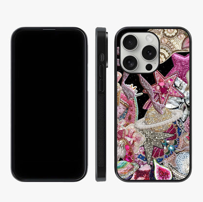Starlit Jewel Dream Glass Case displayed upright for full design visibility and premium finish.