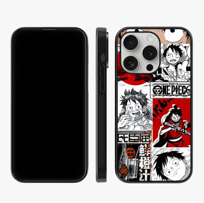 Strawhat Chaos Panels Glass Case displayed upright for full design visibility and premium finish.