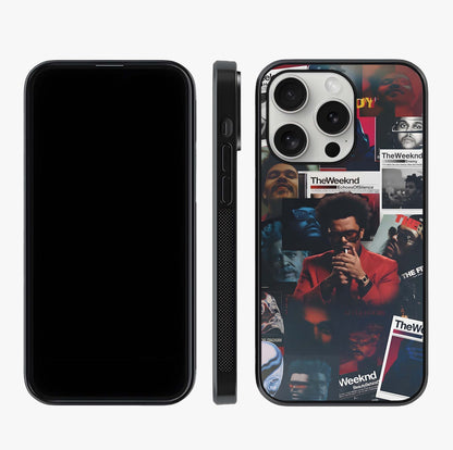 The Weeknd Glass Case displayed upright for full design visibility and premium finish.