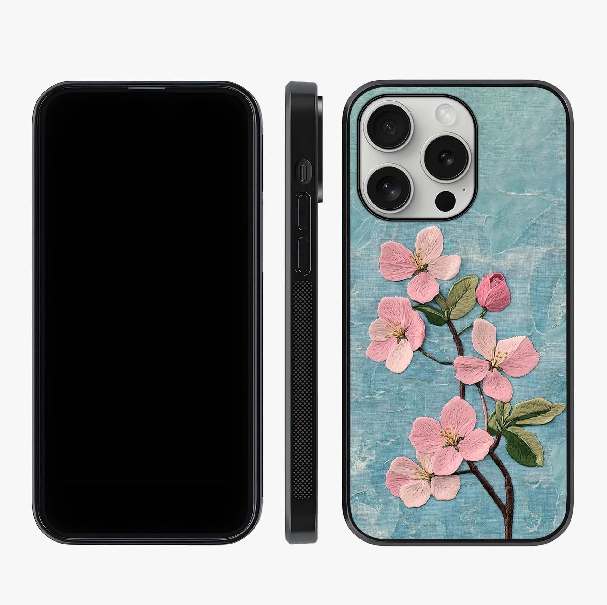 Threaded Blossom Breeze Glass Case displayed upright for full design visibility and premium finish.