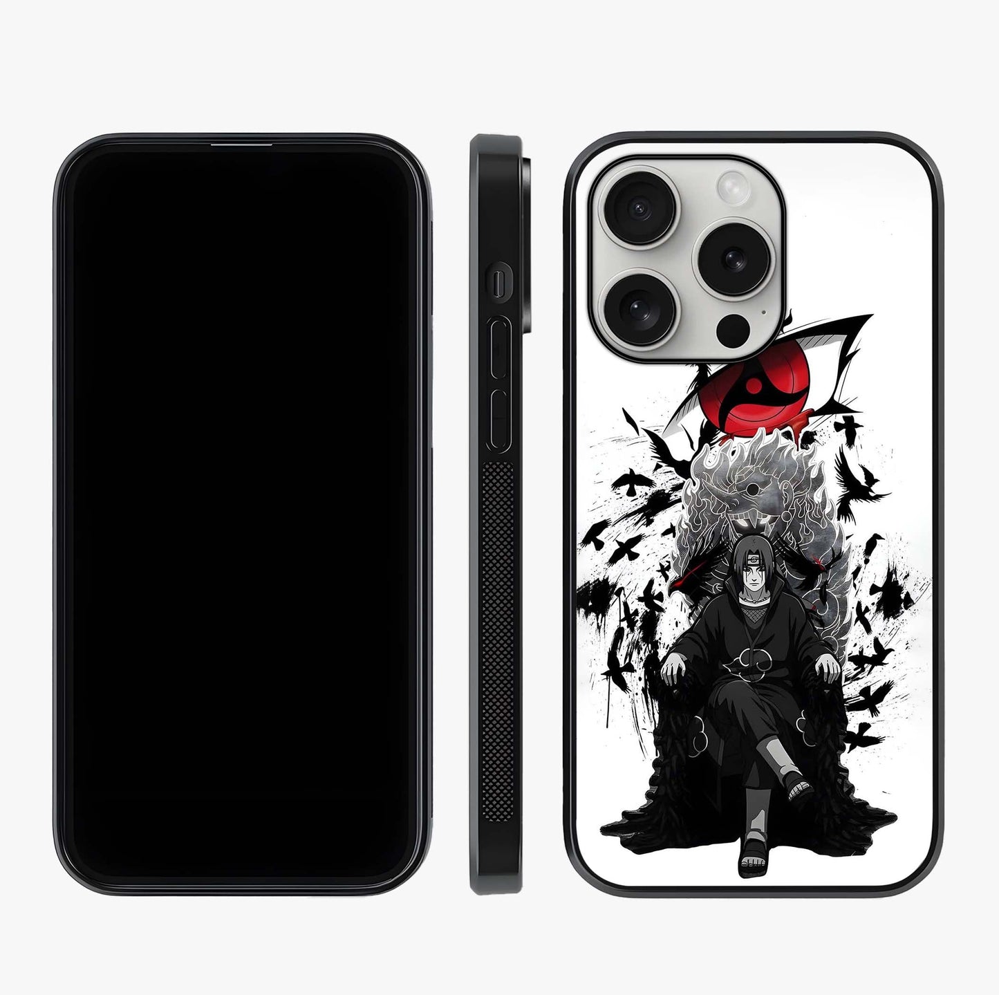 Uchiha Shadow Throne Glass Case displayed upright for full design visibility and premium finish.