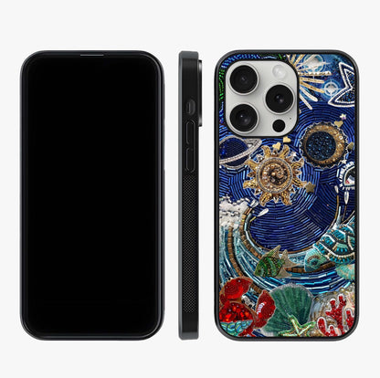 Universe Underwater Spark Glass Case displayed upright for full design visibility and premium finish.