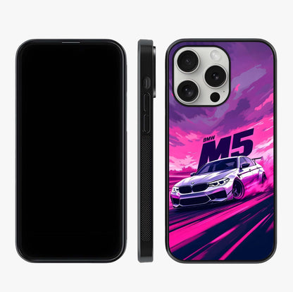 Velocity Drift Pulse Glass Case displayed upright for full design visibility and premium finish.