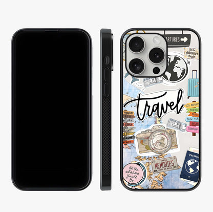 Wanderlust Journal Glass Case displayed upright for full design visibility and premium finish.