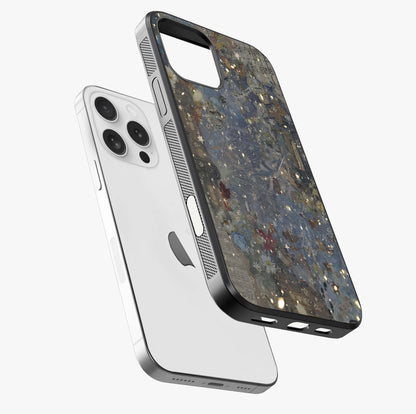 Aesthetic Astrolophia Glass Case laid diagonally highlighting side profile, edges and glossy glass shine.