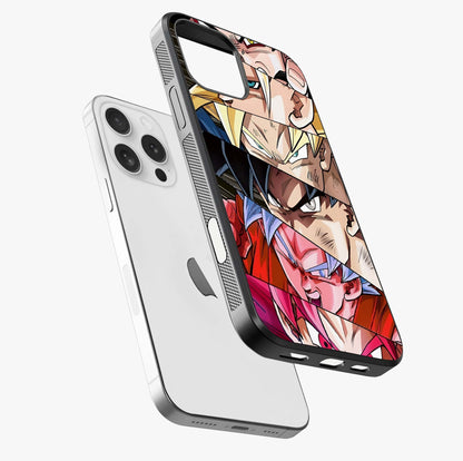 Anime Character Glass Case laid diagonally highlighting side profile, edges and glossy glass shine.
