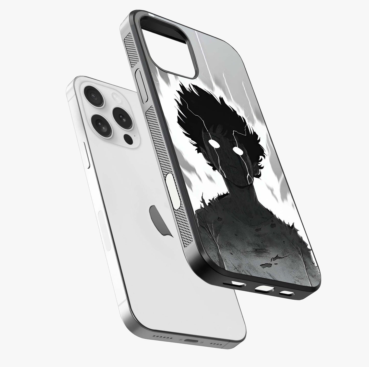 Awakened Inner Rage Glass Case laid diagonally highlighting side profile, edges and glossy glass shine.
