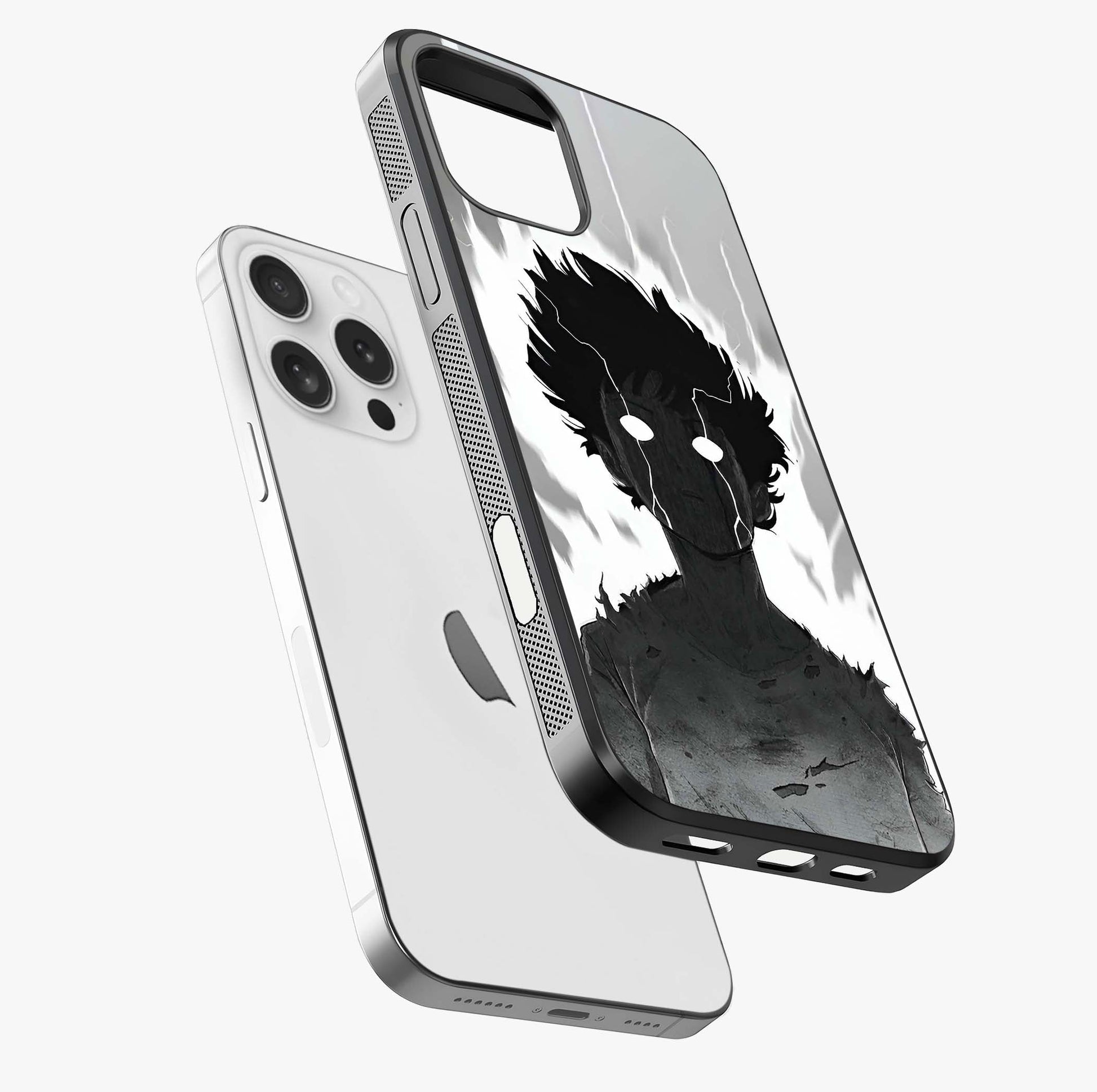 Awakened Inner Rage Glass Case laid diagonally highlighting side profile, edges and glossy glass shine.