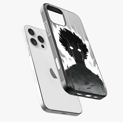 Awakened Inner Rage Glass Case laid diagonally highlighting side profile, edges and glossy glass shine.