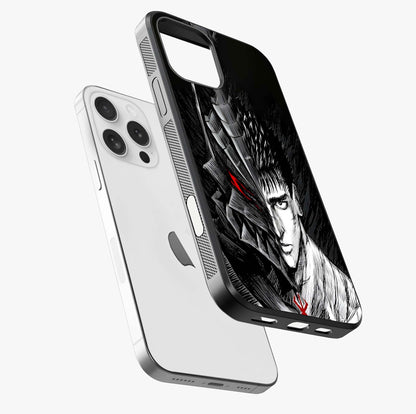 Berserker Blood Oath Glass Case laid diagonally highlighting side profile, edges and glossy glass shine.